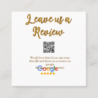 Google review business logo Scan QR review Square Business Card