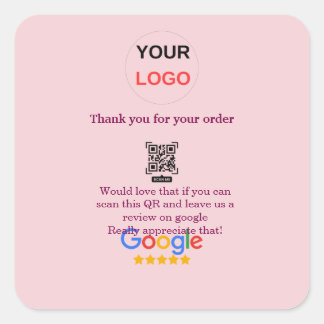 Google review business logo Scan QR review Square Sticker