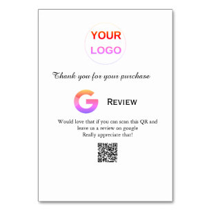 Google review business logo Scan QR review Table Number