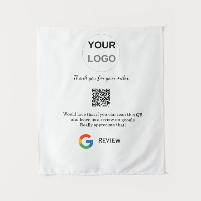 Google review business logo Scan QR review Tapestry (Front)
