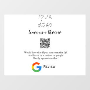 Google review business logo Scan QR review Window Cling