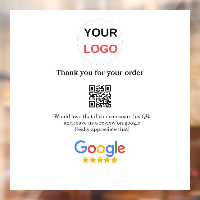 Google review business logo Scan QR review Window Cling (Sheet 2)