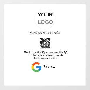 Google review business logo Scan QR review Window Cling