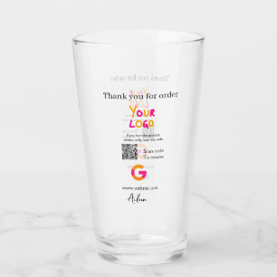 Google review business logo website scan QR code Glass