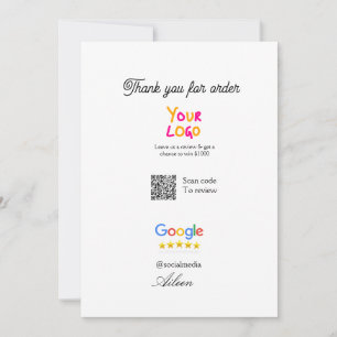 Google review business logo website scan QR code Invitation