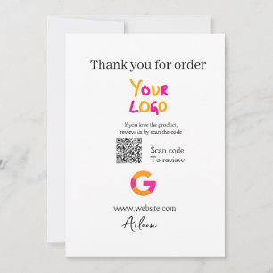 Google review business logo website scan QR code Invitation