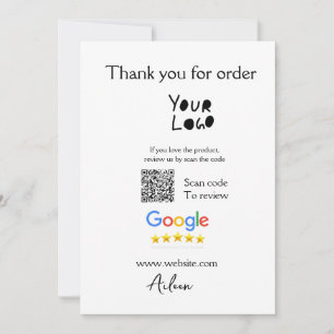 Google review business logo website scan QR code Invitation