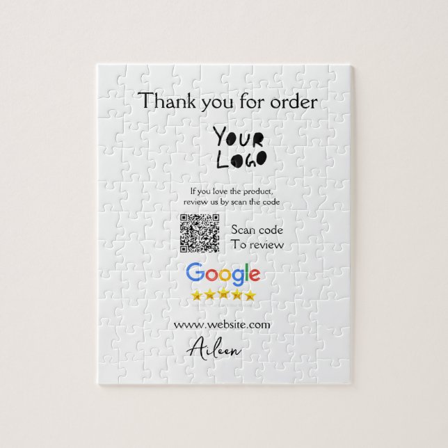 Google review business logo website scan QR code Jigsaw Puzzle (Vertical)
