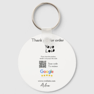 Google review business logo website scan QR code Key Ring