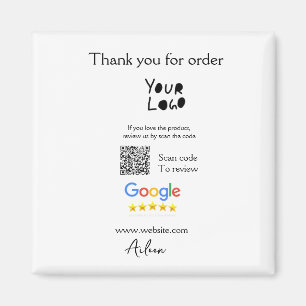 Google review business logo website scan QR code Magnet
