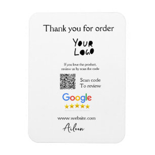 Google review business logo website scan QR code Magnet