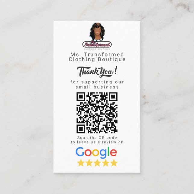 Google Review Card Template For Small Businesses (Front)