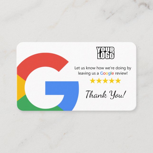 Google Review Card Template w/ QR Code Link  (Front)