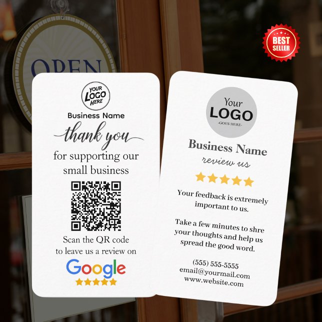 Google Review Card W/ QR Code Link Template (Creator Uploaded)