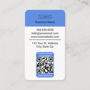 Google Review Facebook Connect Template w/ QR Code Business Card