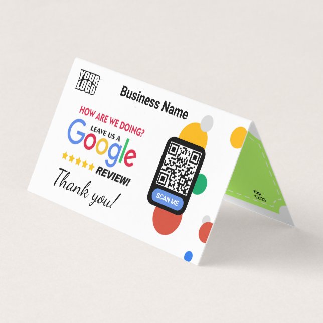 Google Review Folded Business Card With Coupon (Front)