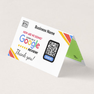 Google Review Folded Card QR Template With Coupon