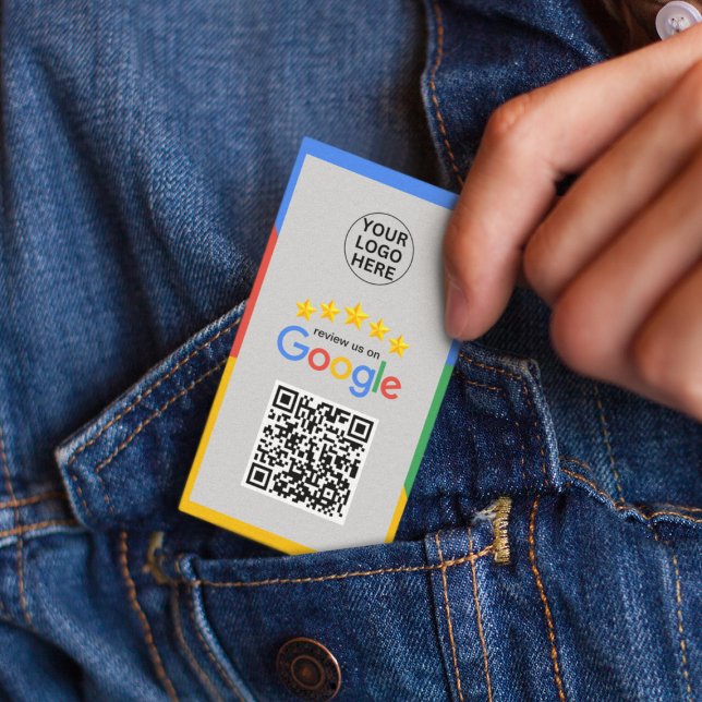 Google Review My Business 5 Star Qr Code Grey Card (Creator Uploaded)