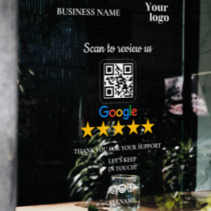 Google Review My Business Add Logo Qr Code Window Cling