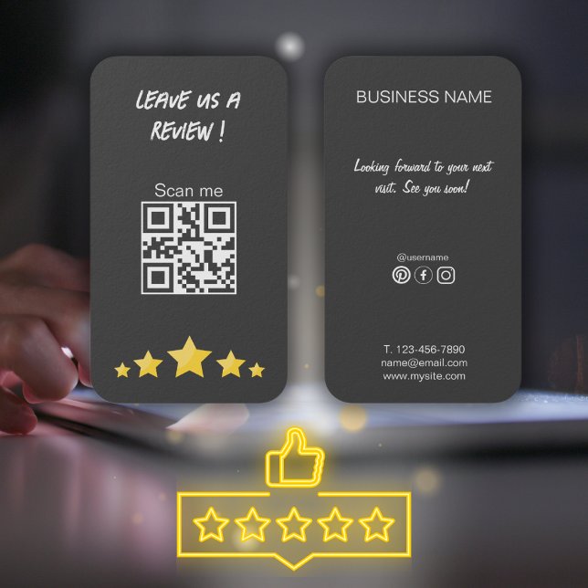 Google Review My Business Handwritten Qr Code Business Card (Google Review My Business Handwritten Qr Code Business Card)