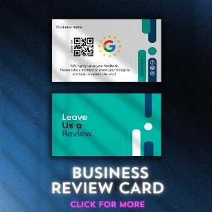 Google Review My Business Modern Qr Code Business Card