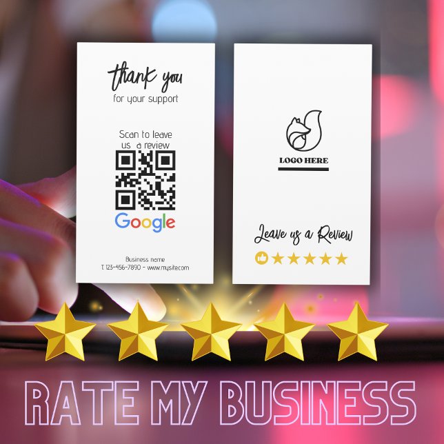 Google Review My Business Qr Code Link Thank You Business Card (Google Review My Business Qr Code Link Thank You Business Card)