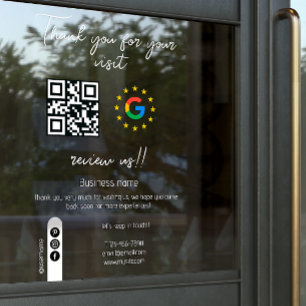 Google Review My Business Thank You Qr Code Window Cling