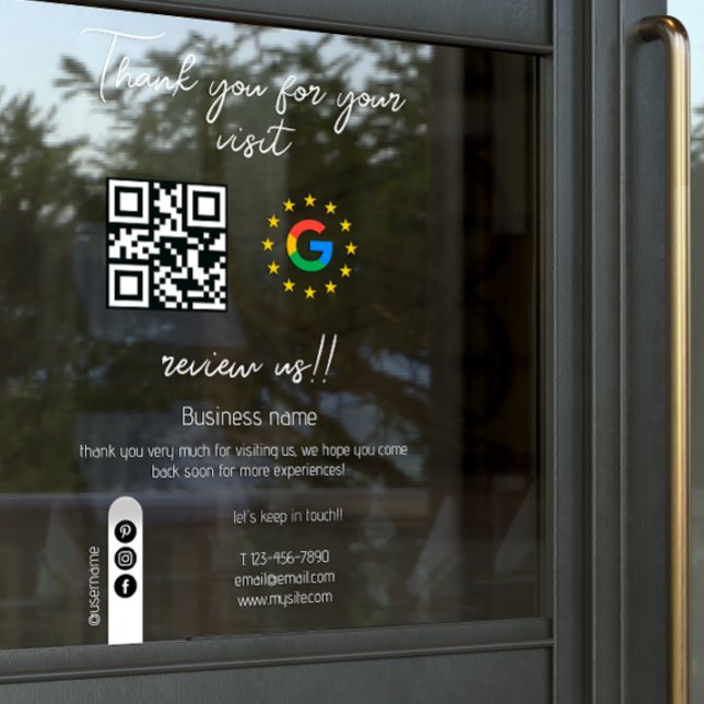 Google Review My Business Thank You Qr Code Window Cling (Google Review My Business Thank You Qr Code Window Cling)