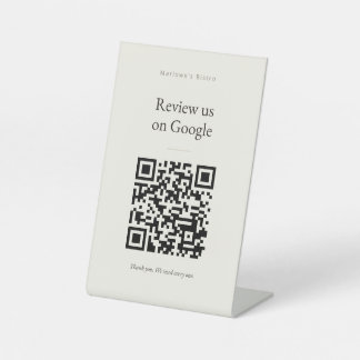 Google Review Pedestal Sign - Classic Cream