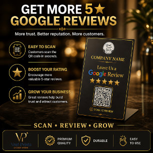 Google Review Pedestal Stand Custom QR Sign