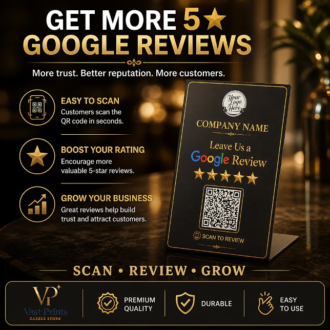 Google Review Pedestal Stand Custom QR Sign (Google Review Pedestal Stand Custom QR Sign)