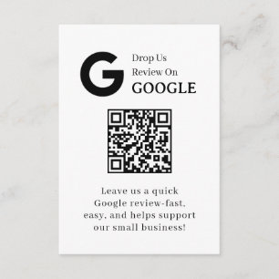 Google Review QR   Business Feedback Link Enclosure Card