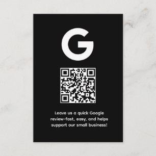 Google Review QR   Business Feedback Link Enclosure Card