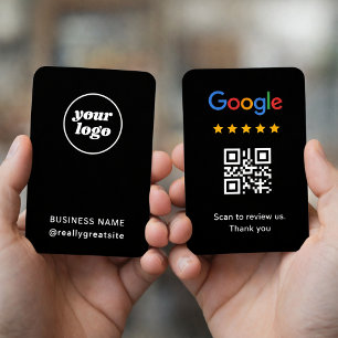 Google Review QR Code Black Your Logo QR