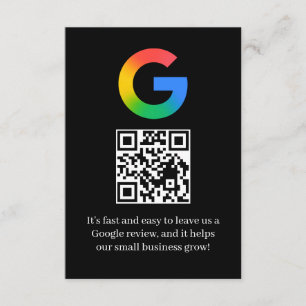 Google Review QR Code Business Insert Card