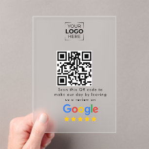 Google Review QR Code Business Review Acrylic Invitations