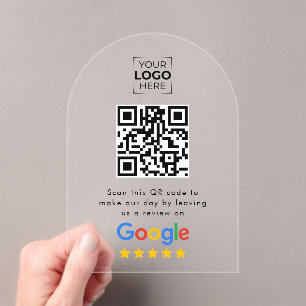 Google Review QR Code Business Review  Acrylic Invitations