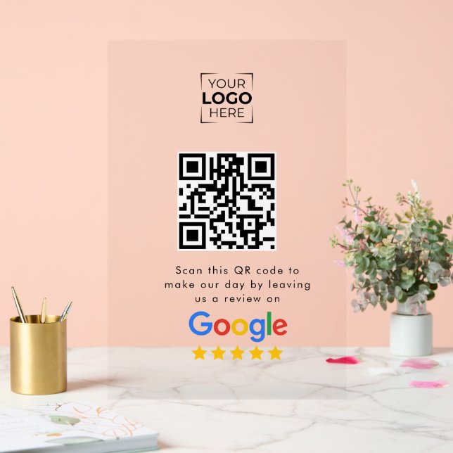 Google Review QR Code Business Review  Acrylic Sign (Wedding)