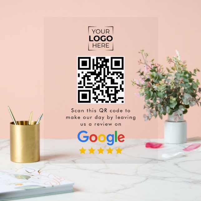 Google Review QR Code Business Review  Acrylic Sign (Wedding)