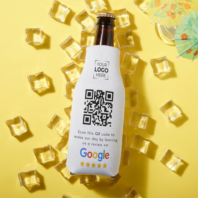 Google Review QR Code Business Review Bottle Cooler (In Situ Summer)