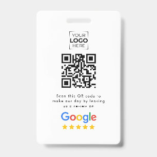 Google Review QR Code Business Review  ID Badge