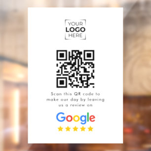 Google Review QR Code Business Review  Window Cling