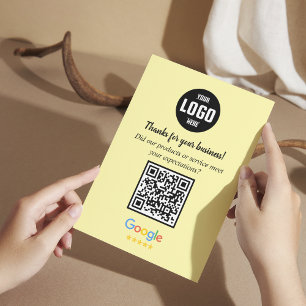 Google Review QR Code Cards Business Enclosure