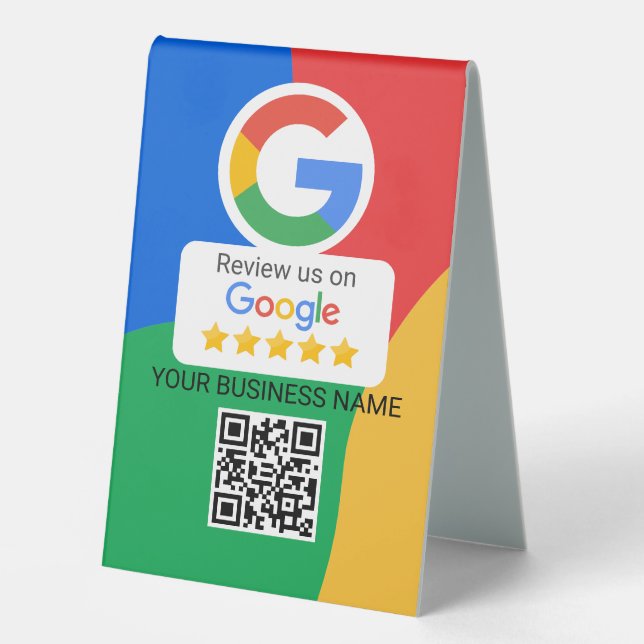 Google Review QR Code Colorful Business (Front)