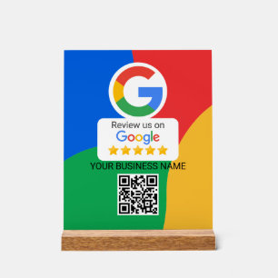 Google Review QR Code Colorful Business Acrylic Sign