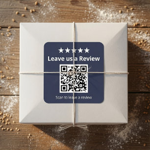 Google Review QR Code   Custom Leave Us a Review Square Sticker