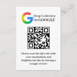 Google Review QR Code Customer Insert Card