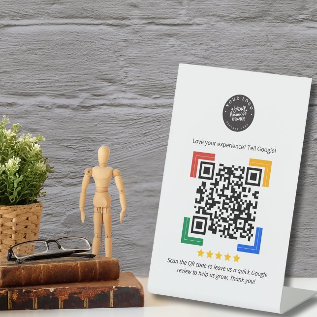 Google Review QR Code Customer Review for Business Pedestal Sign (Creator Uploaded)