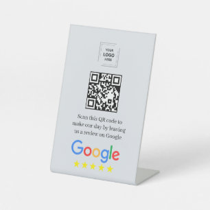 Google Review QR Code Pedestal Display Style Sign