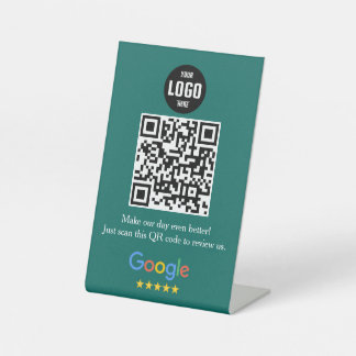 Google Review QR Code Pedestal Sign for Business